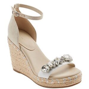 NWT Karl Lagerfeld Catalyna Jewel Embellished Espadrille Wedge Sandals size 11
